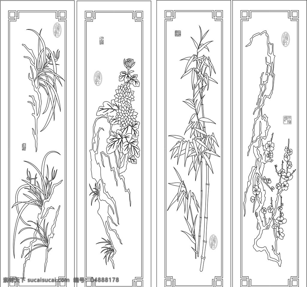 门花矢量图 门花矢量素材 线条素材 门花窗花 艺术设计 矢量图 室内广告设计