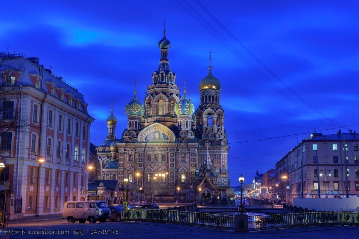 俄罗斯 圣彼德堡 夜色 背景 城市 城堡 路灯建筑 4k 高清 大尺寸 海报背景 自然景观 建筑景观