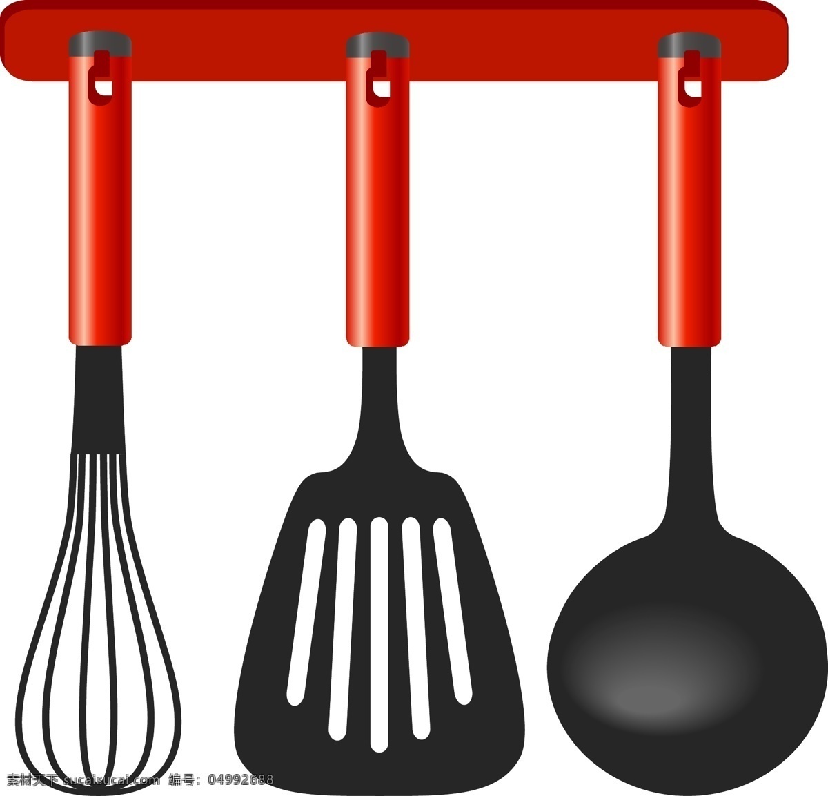 矢量 勺子 铲子 元素 红色勺子 厨房用具 ai元素 免扣元素