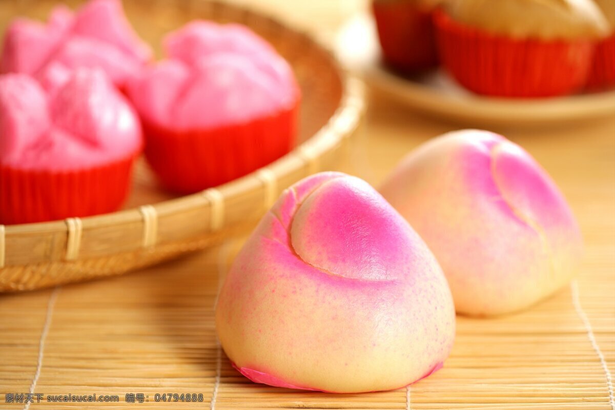 粉红寿包 寿包 寿桃 面食 节日美食 春节美食 美食 寿桃馒头 馒头 点心 传统美食 餐饮美食