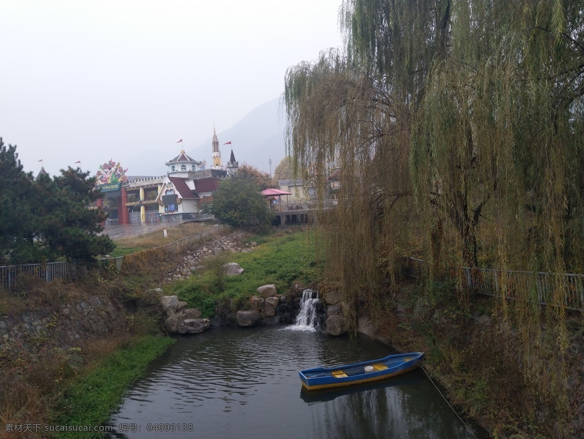 公园河道风景 公园 道路 天空 树木 美景 乡村风采 自然景观 自然风景