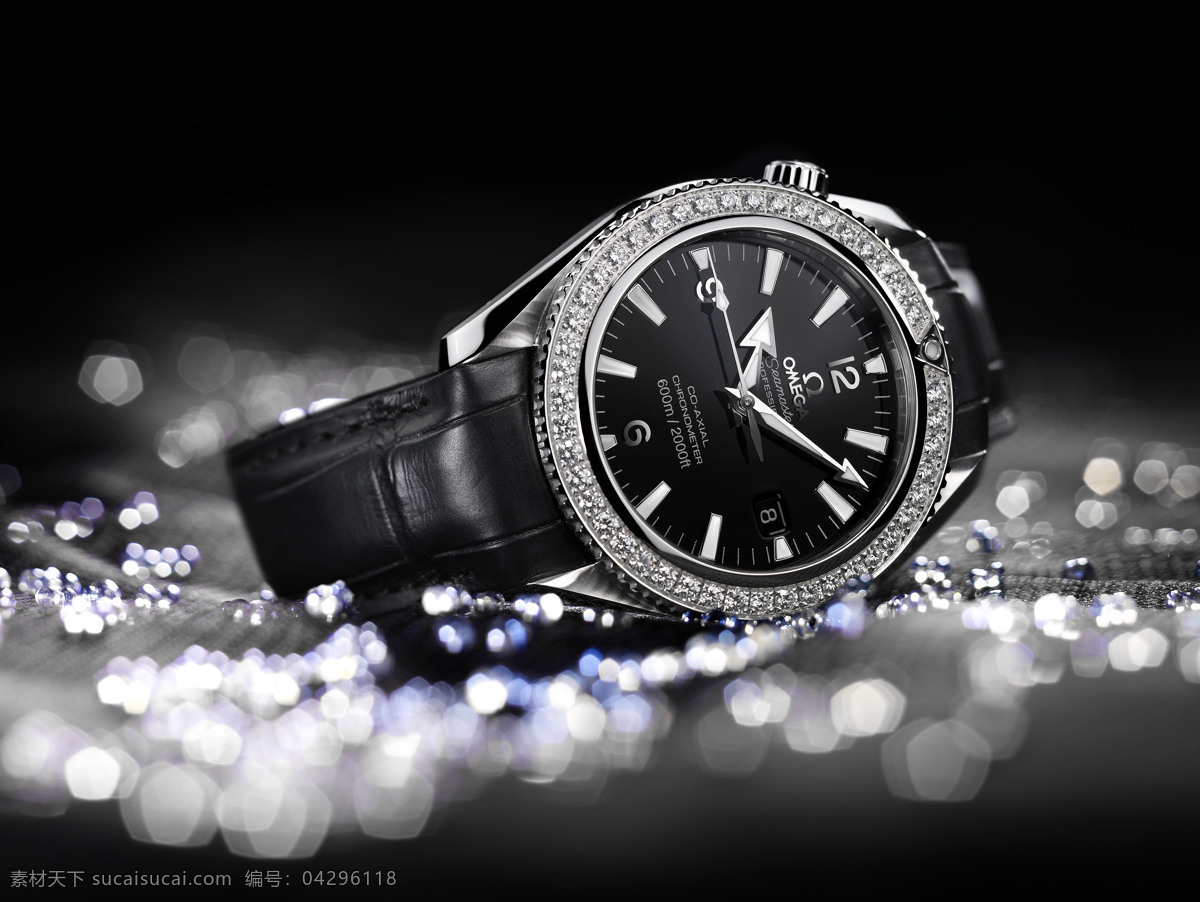 手表 omega 钻石 闪光 亮晶晶 质感 品质 时间 指针 真皮 表带 电子表 机械表 石英表 炫丽 工业生产 现代科技