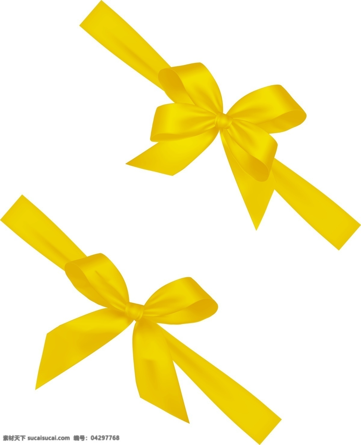 丝带礼节 黄色丝带 金色丝带 礼节 蝴蝶结 黄色绸缎 黄色礼节 零售素材
