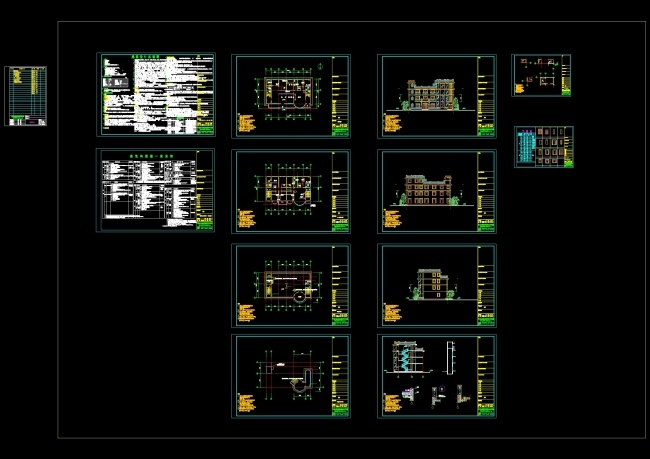 别墅 装修设计 cad 图纸 施工图 图纸模板下载 豪华别墅 cad图纸 经典别墅 工程图 装潢 装潢设计 dwg 黑色