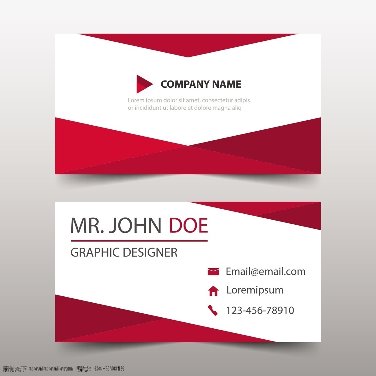 红 三角 公司 名片 模板 商标 商业 抽象 卡片 技术 图标 办公室 布局 展示 标志 优雅 文具 平面 品牌