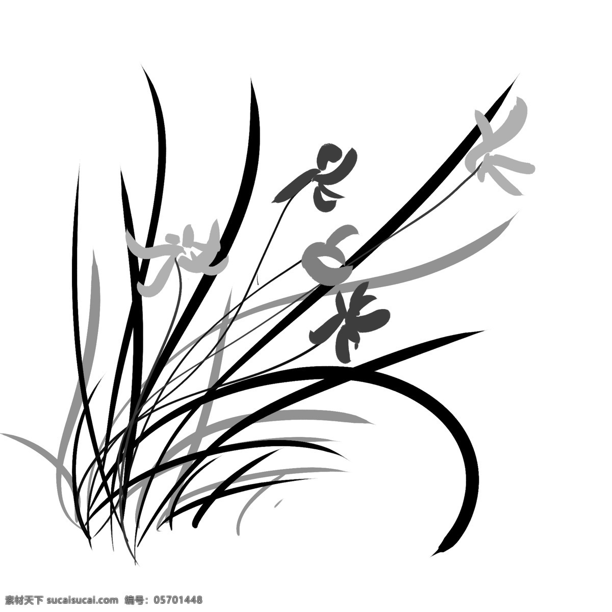 原创 中国画 写意 水墨 兰花 墨兰 中国风 水墨兰花 唯美兰花 意境 荷叶