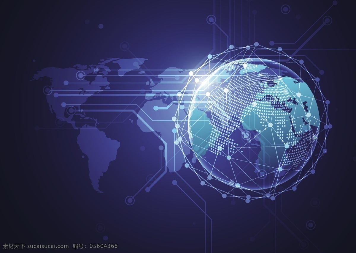全球 网络 科技 连接 地球 素材图片 矢量 模板 模版 蓝色 背景 世界 科学 云计算 大数据 物联网 矢量素材 现代科技