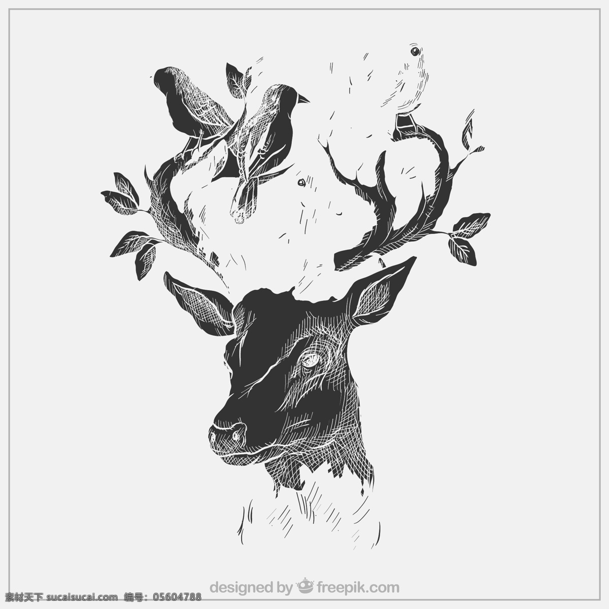 麋鹿图片 小鹿 鹿 卡通 森林动物 麋鹿 ai矢量图 装饰插画 印刷背景图 设计素材 矢量图