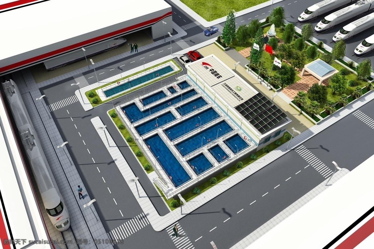 污水处理站 污水处理 废水 3d 建筑设计 环境设计