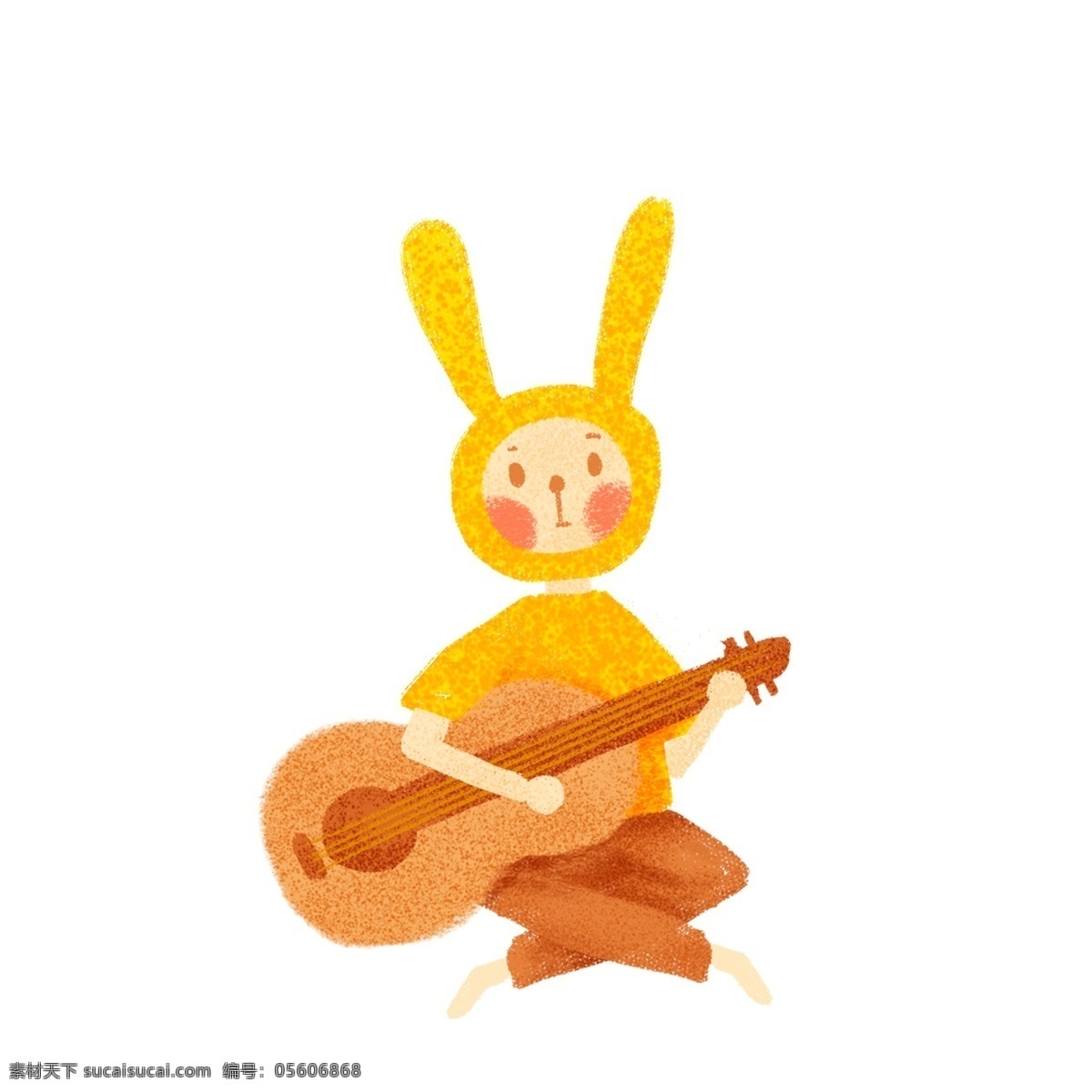 手绘 弹 吉他 兔子 插画 合集 卡通 治愈系 创意 弹吉他 兔子先生 动物