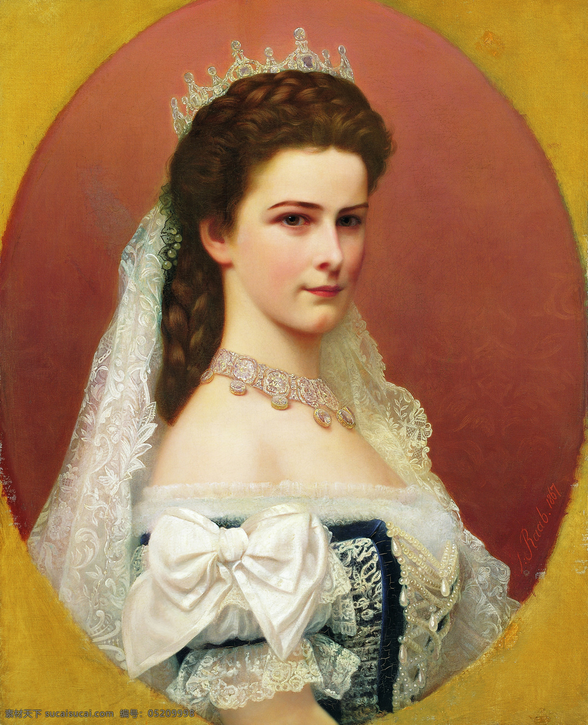 绘画书法 文化艺术 油画 美丽 茜 公主 奥地利 伊莉莎白 皇后 巴伐丽亚公主 欧洲 最 装饰素材