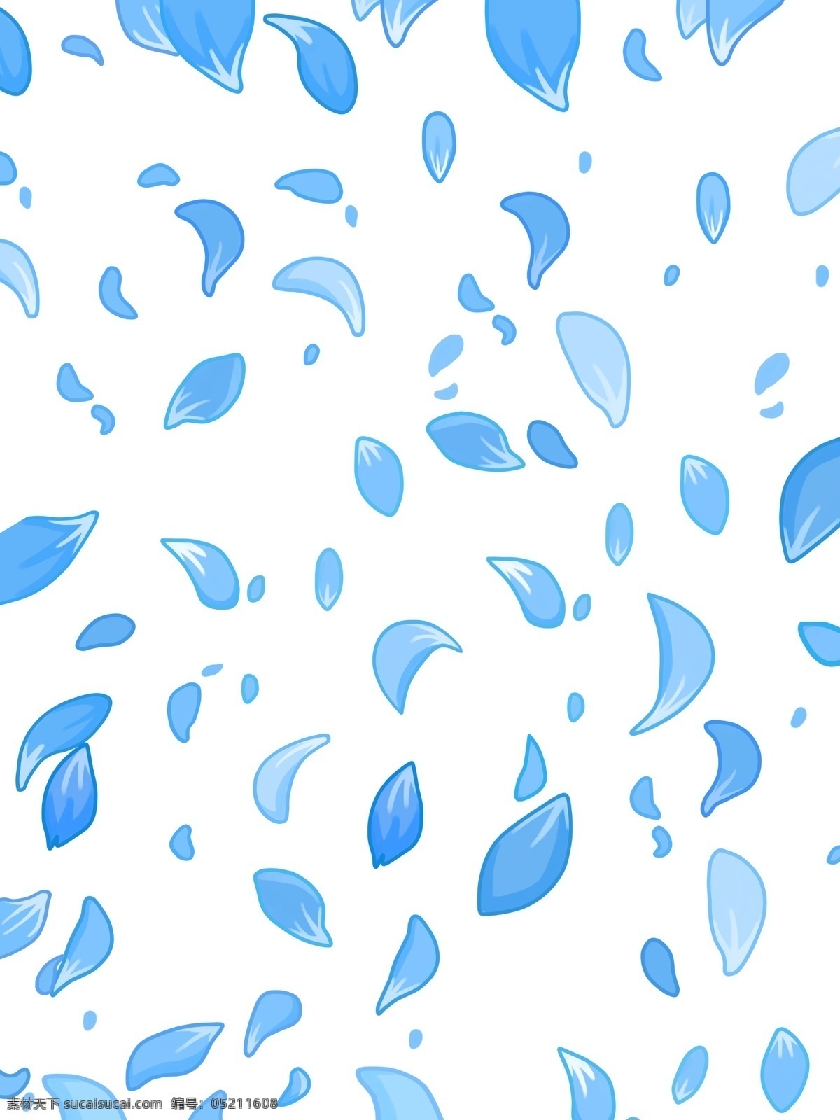 飘浮 蓝色 花瓣 插画 精美的花瓣 飘扬的花瓣 飘扬 蓝色的花瓣 漂浮物插画