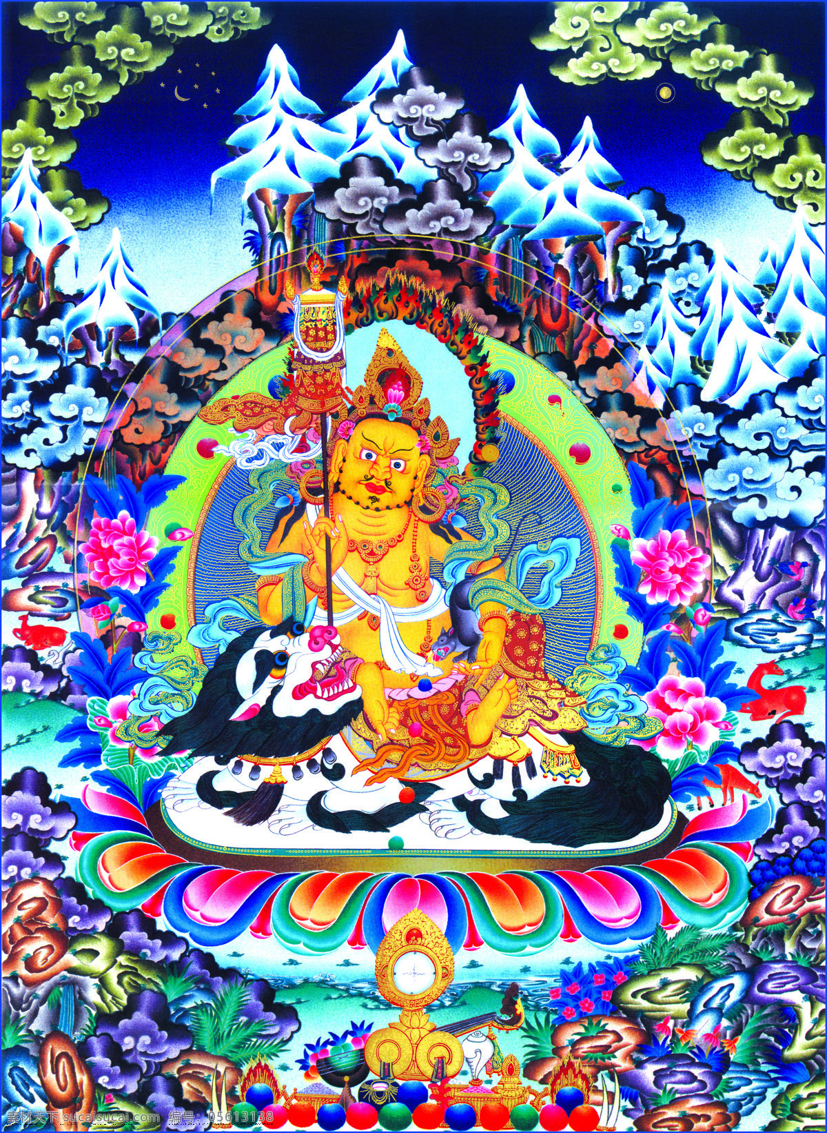 阿弥陀佛 财神 佛教 佛像 菩萨 唐卡 文化艺术 财宝天王 西藏 西方三圣 东方三圣 佛教图像 宗教信仰