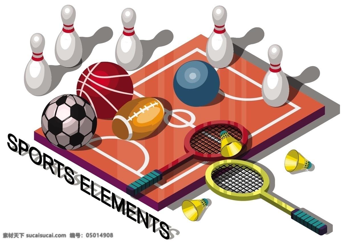 保龄球 运动用品 运动器材 3d 立体 矢量 健身 体育 羽毛球 矢量素材 平面设计素材