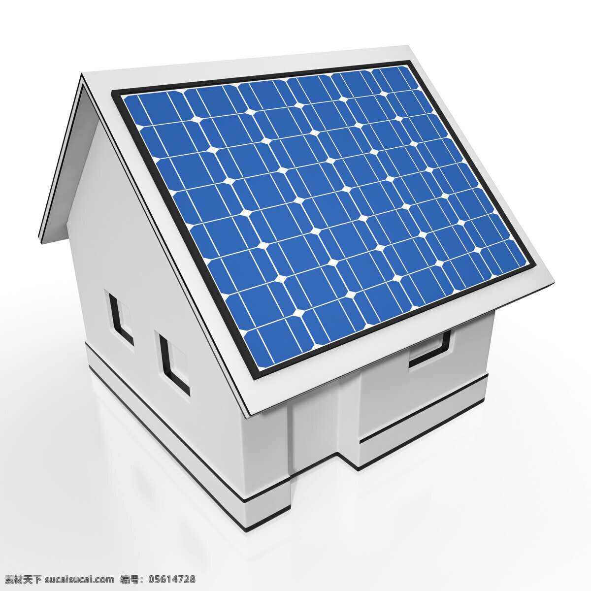 太阳能电池板 显示 太阳 电 房子 白色