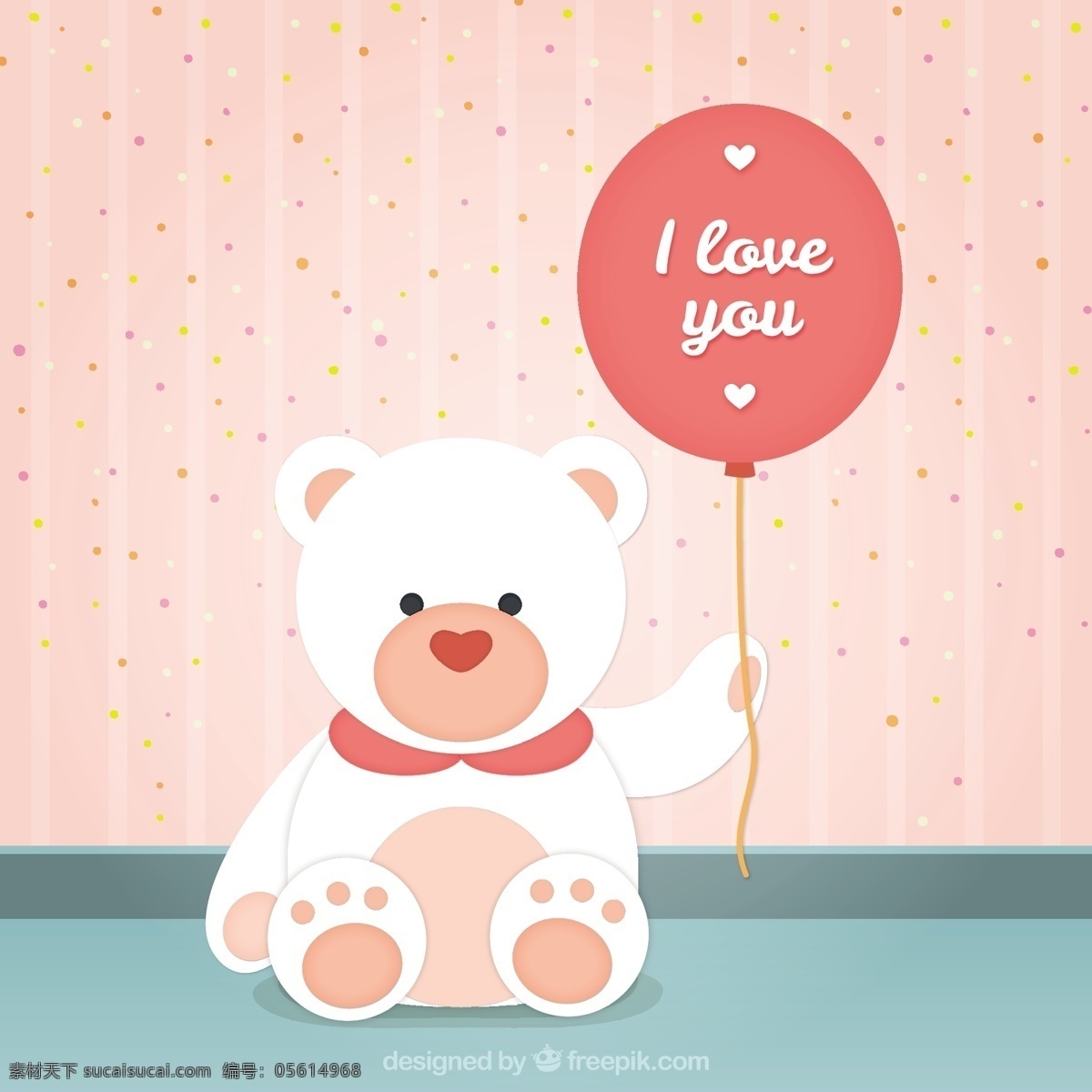 泰迪 熊 一个 浪漫 气球 爱 卡 情人节 可爱的玩具 泰迪熊 浪漫的 可爱的 情人卡 爱你 白色