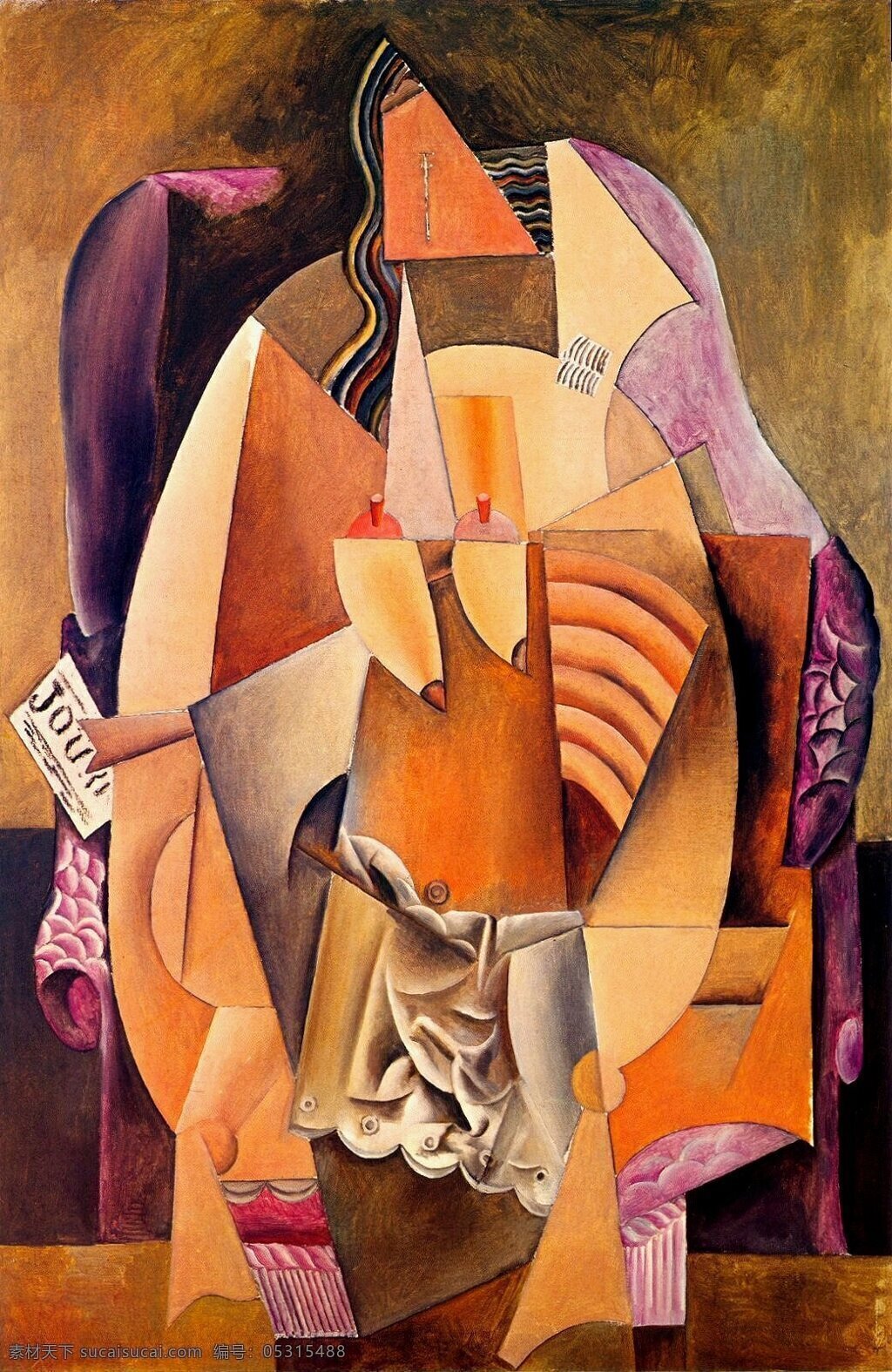 fauteuil 西班牙 画家 巴勃罗 毕加索 抽象 油画 人物 人体 装饰画 un dans assise chemise en femme 1913 家居装饰素材