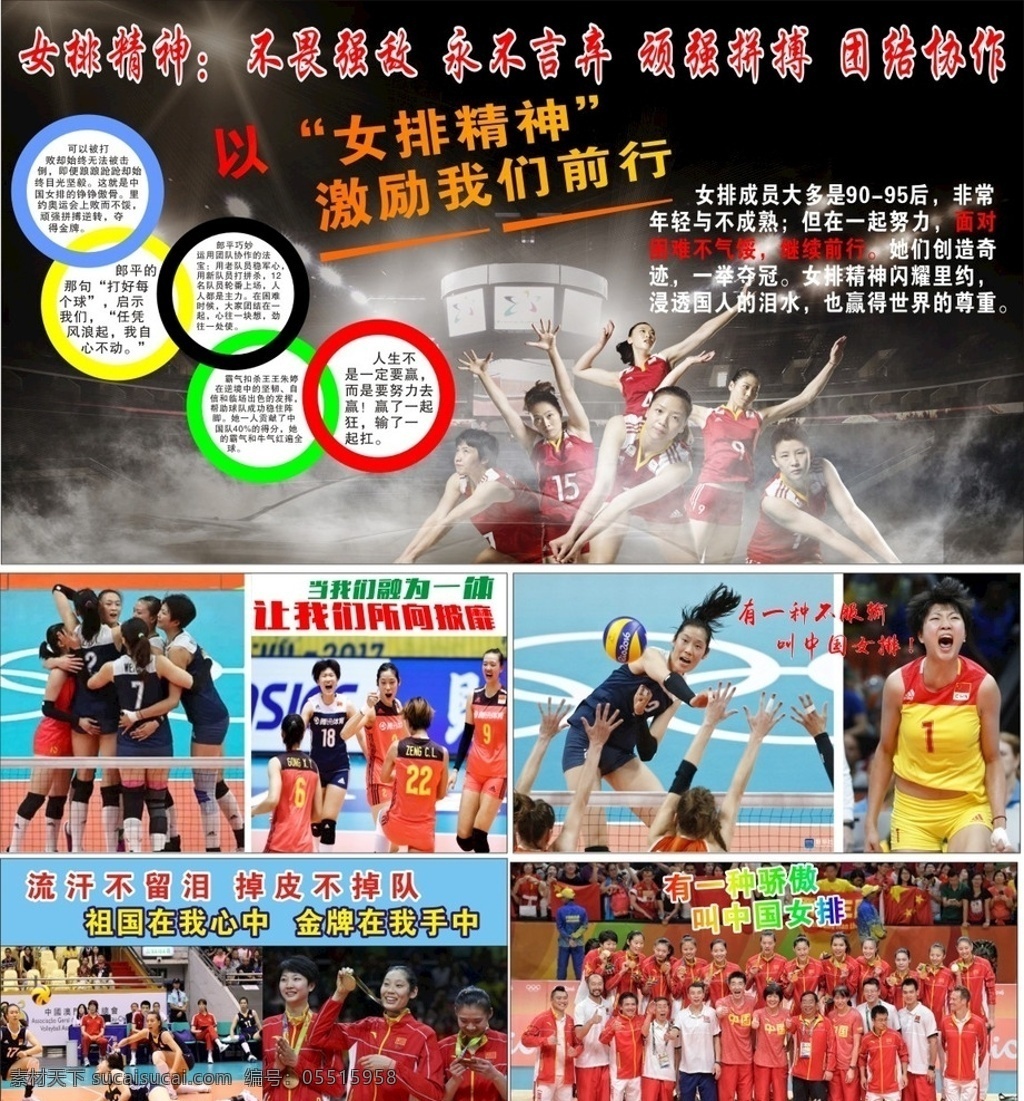 女排精神 女排 中国女排 青春 奋斗 励志 校园 板报 体育 运动 文化艺术 传统文化