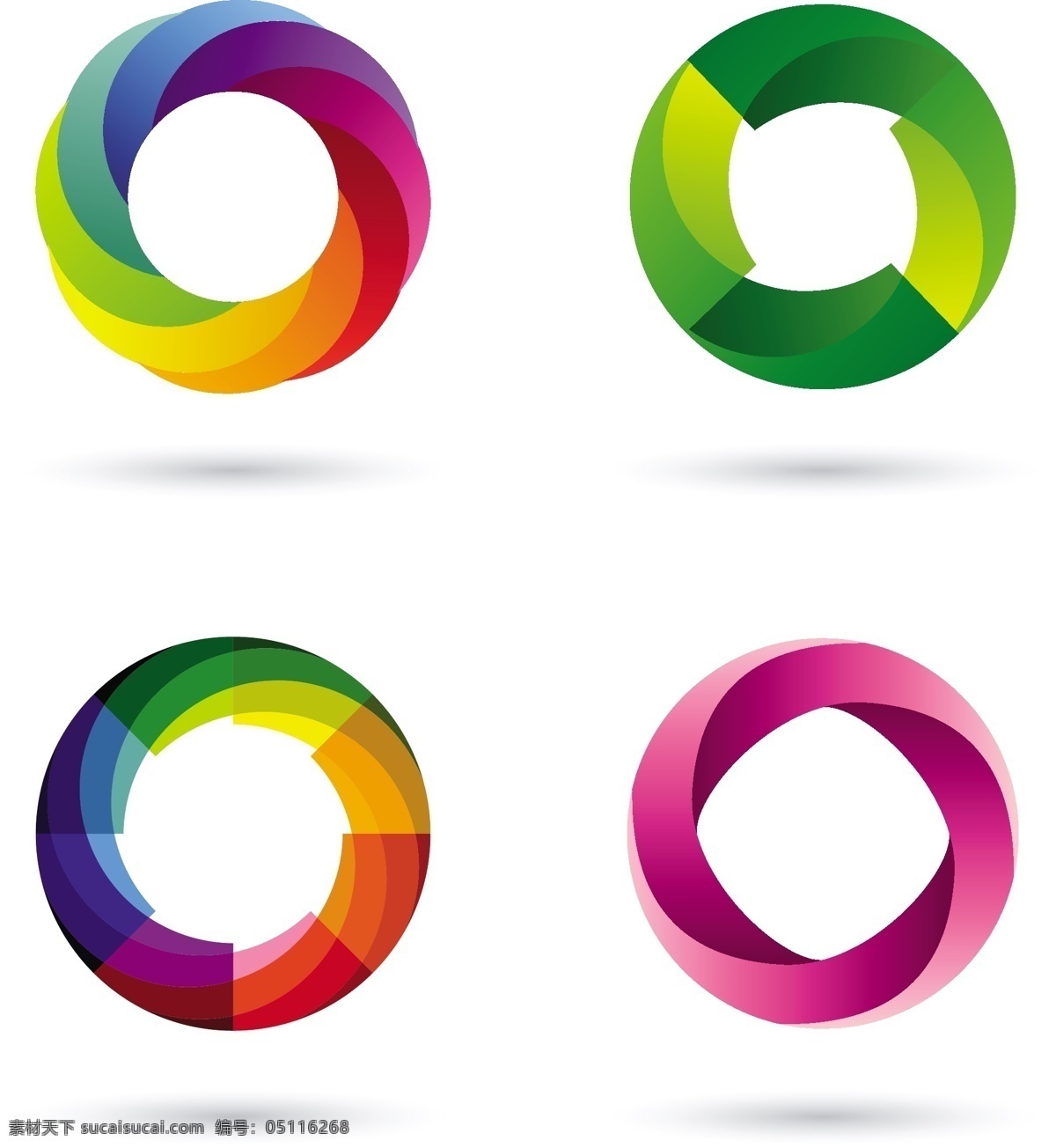 3d 动感 圈圈 logo 圆形 七彩 标识 标志 装饰 矢量 图标 小图标 标识标志图标