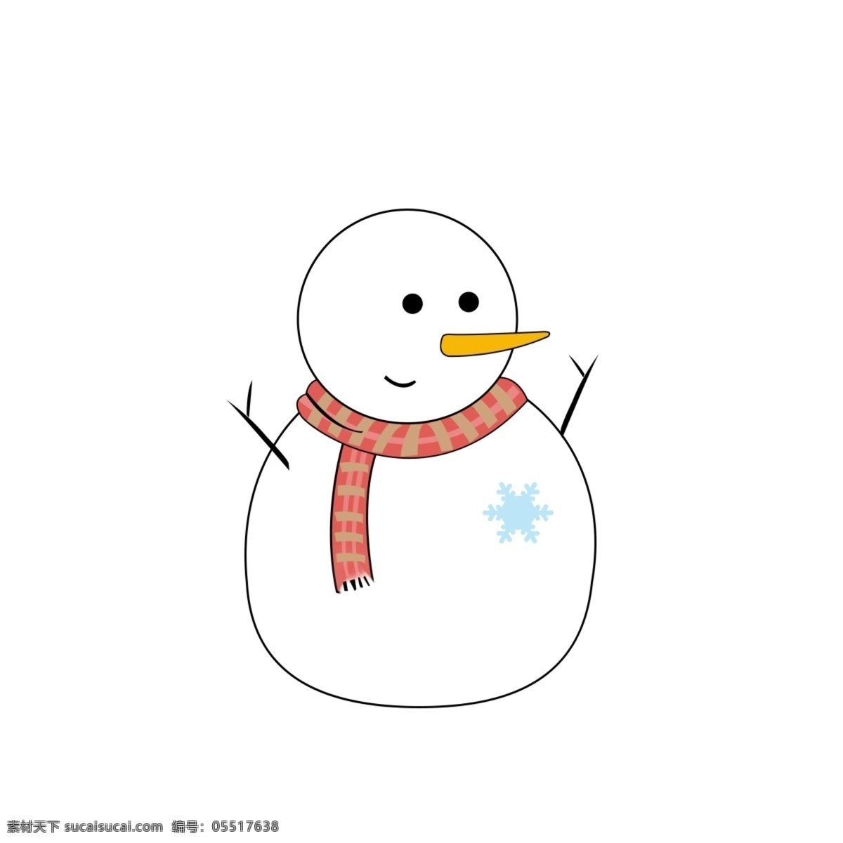 卡通 手绘 可爱 雪人 装饰 冬天 节日 圣诞