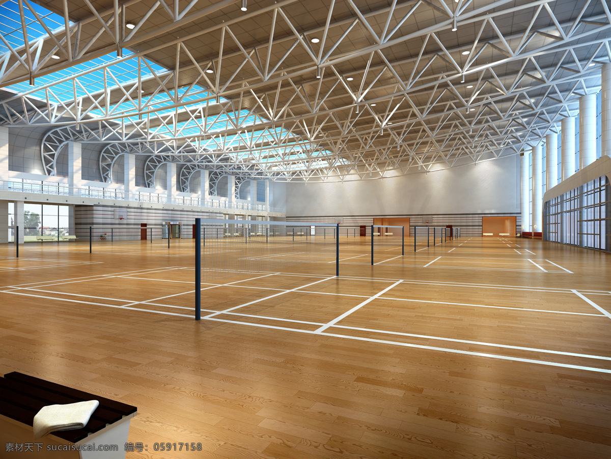 室内设计 效果图 资料 羽毛球馆 地板 钢结构 环境设计