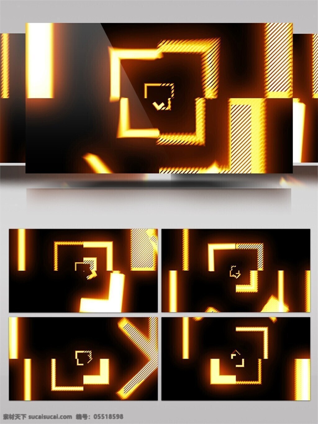 错位 正方形 通道 视频 边框 拼接 灯光 科技 视频素材 动态视频素材