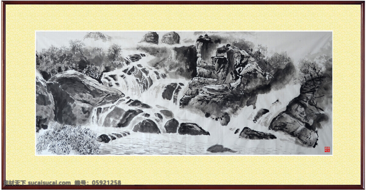 自然风光 插画 背景 国画 油画 手绘 素描 装饰画 无框画 中国风 油墨 古代 破旧 书画文字 文化艺术