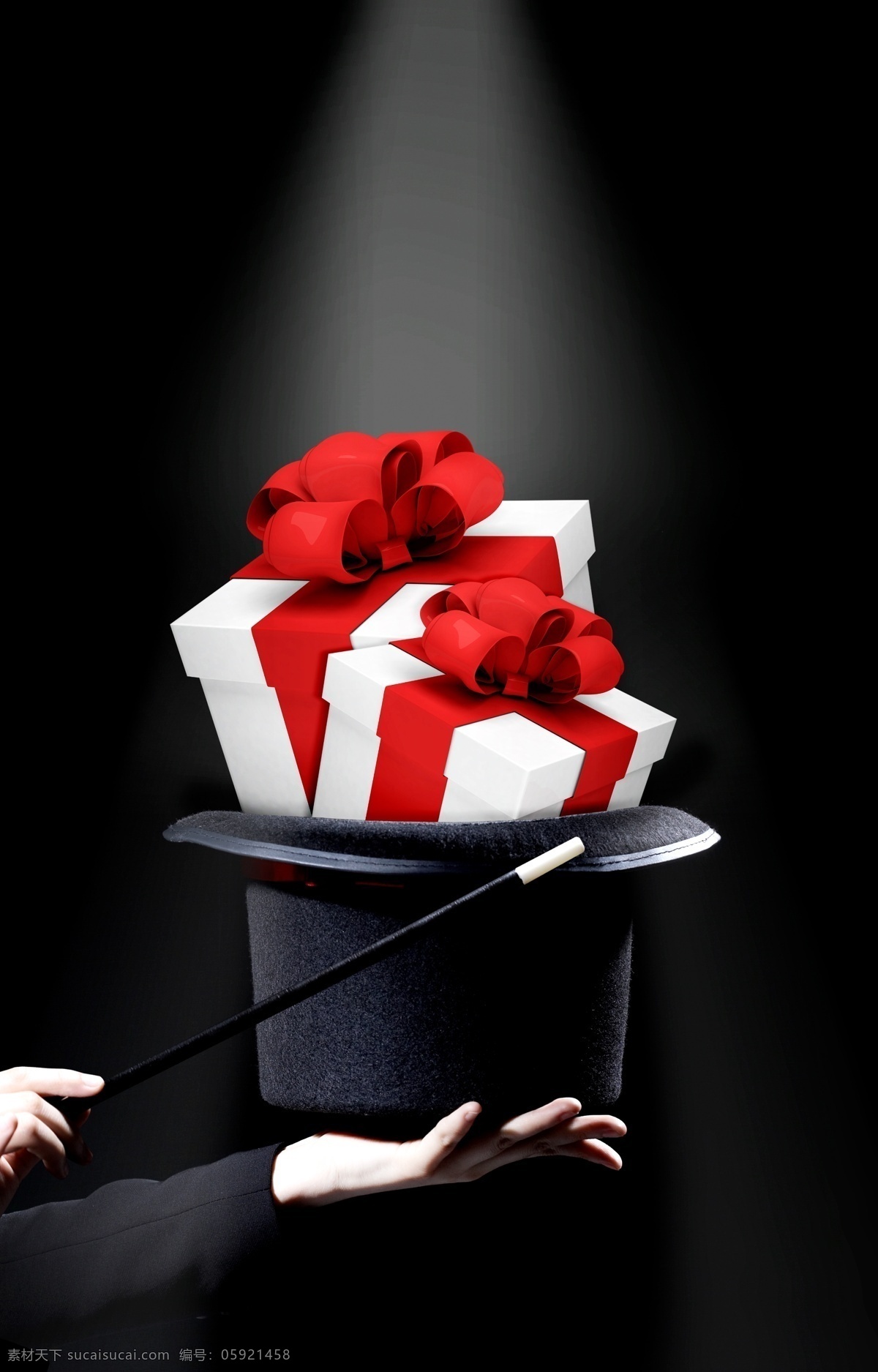 魔术师 手里 礼包 模板下载 魔术师帽子 魔棒 礼物 礼品 购物促销 优惠促销 其它模板 广告设计模板 psd素材 黑色