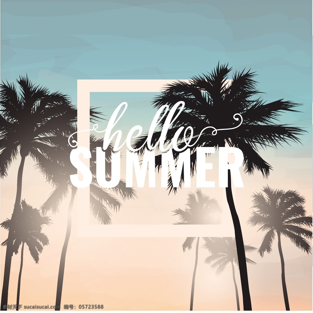 你好 夏天 背景 棕榈树 树木 夏季 海洋 海滩 阳光 壁纸 度假 夏季海滩 季节 季节性