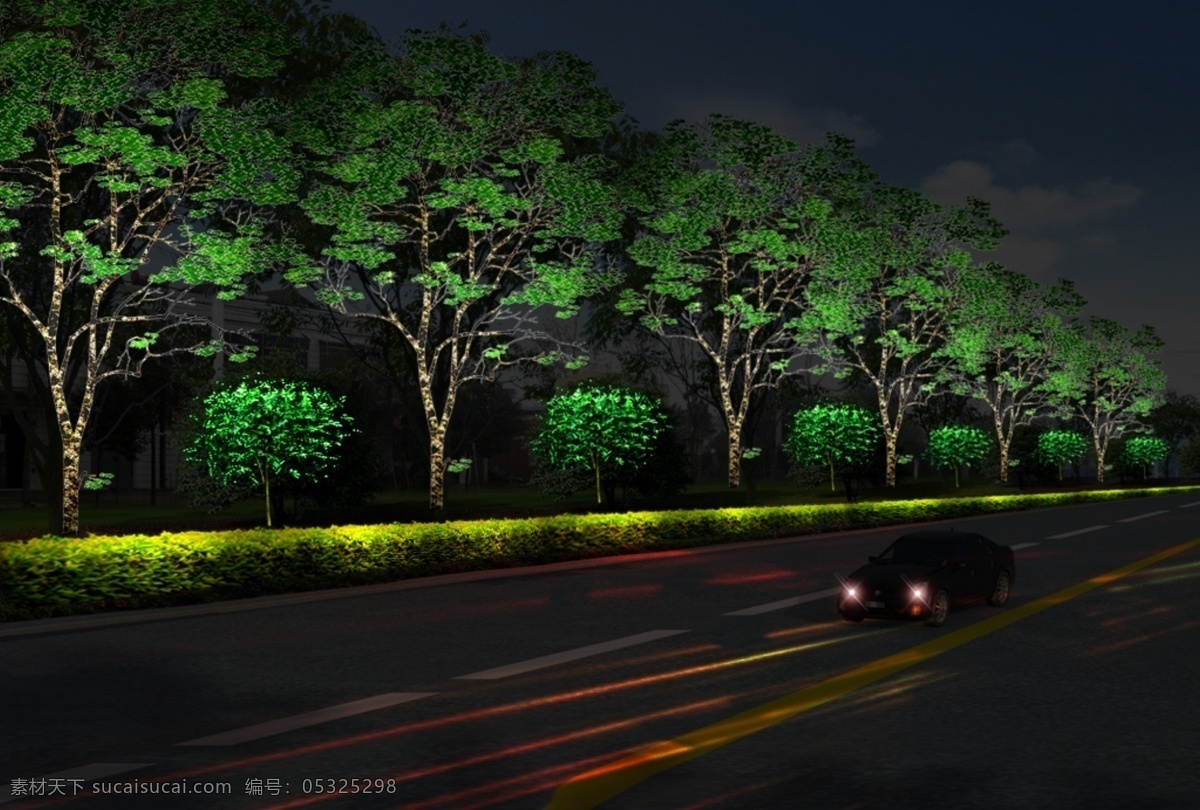 树木亮化 亮化 景观亮化 绿化带亮化 道路亮化 环境设计 建筑设计