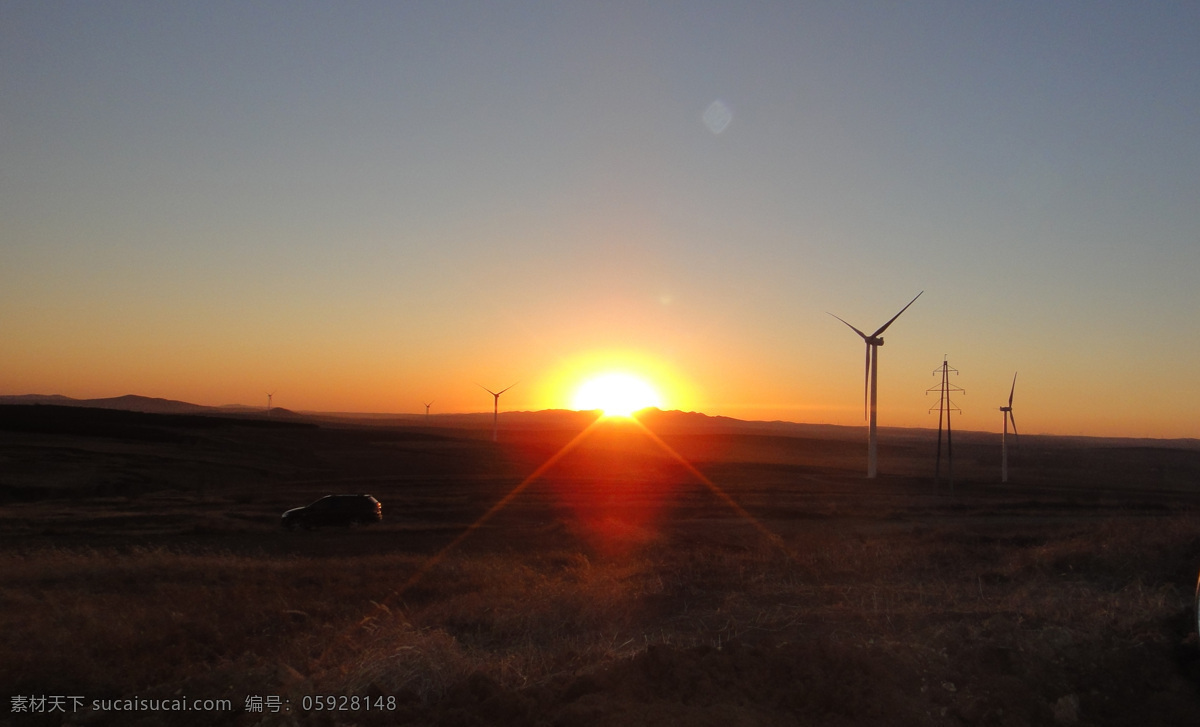 风车图片 风车 草 夕阳 风力能源 风电 低碳能源 电力 风车印刷图片 重工业图片 工业生产 现代科技
