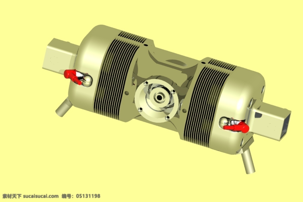 双缸 发动机 双缸发动机 3d模型素材 其他3d模型