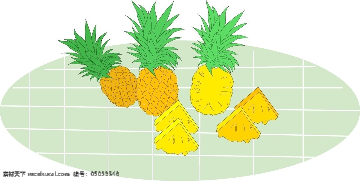 矢量 简约 菠萝 商用 卡通 夏天