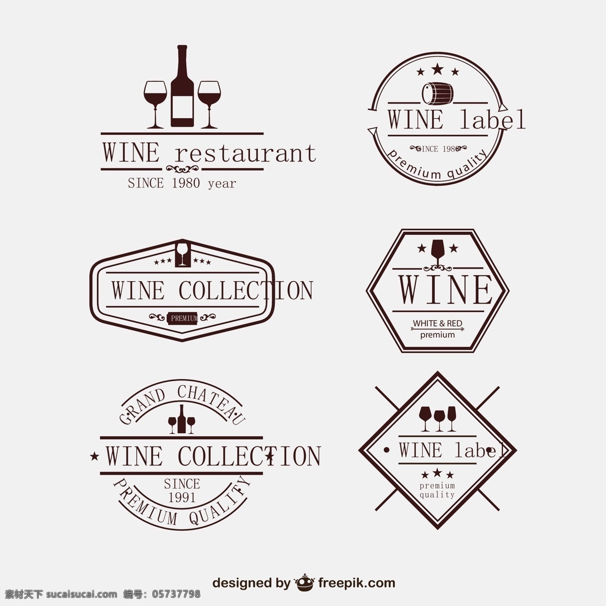 葡萄酒标签片 葡萄酒标签 酒瓶 酒桶 酒杯 高脚杯 餐厅 葡萄酒 标签 简约 图标 icon 标志图标 其他图标