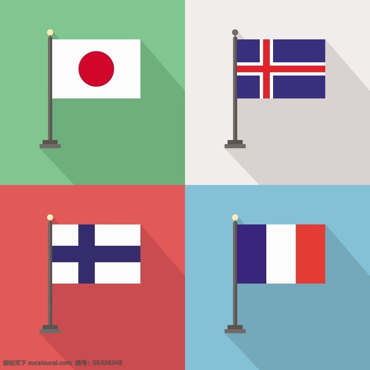 日本 芬兰 冰岛 法国 国旗 世界 旗帜 标志 国家 爱国 地理 白色