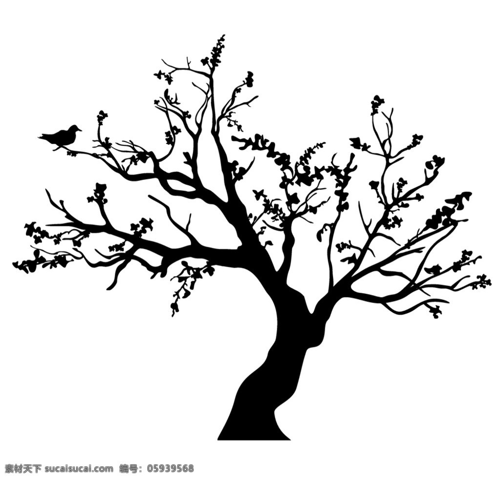 卡通树 树剪影 树木剪影 手绘树 可爱 时尚 插图 插画 树花纹 背景 矢量 植物主题 树木树叶 生物世界 旅游摄影 金融货币