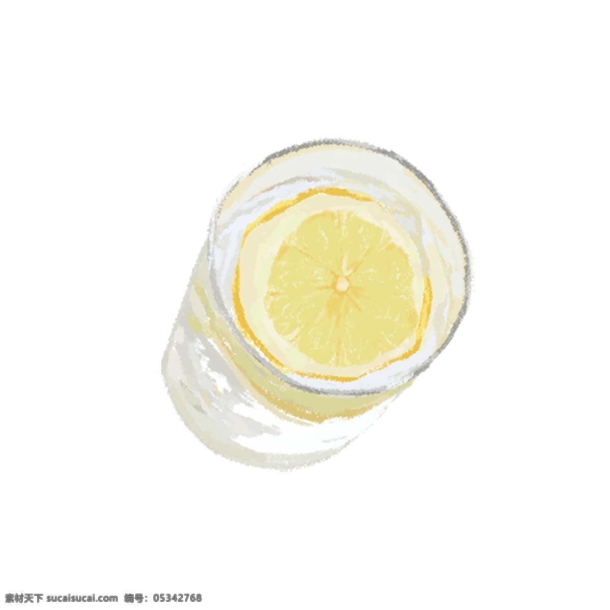 原创 手绘 元素 柠檬水 装饰图案