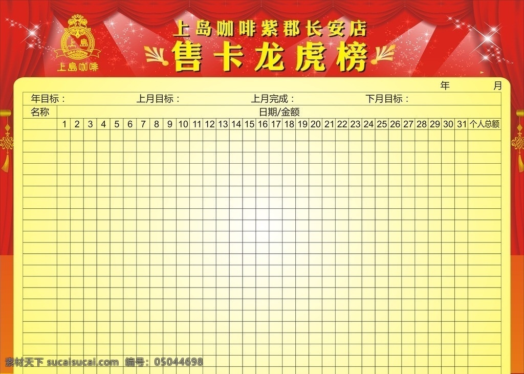 龙虎榜 销售榜 榜单 上岛咖啡 销售业绩 业绩榜 上岛售卡榜 业绩 上榜 销售龙虎榜 员工业绩榜 矢量