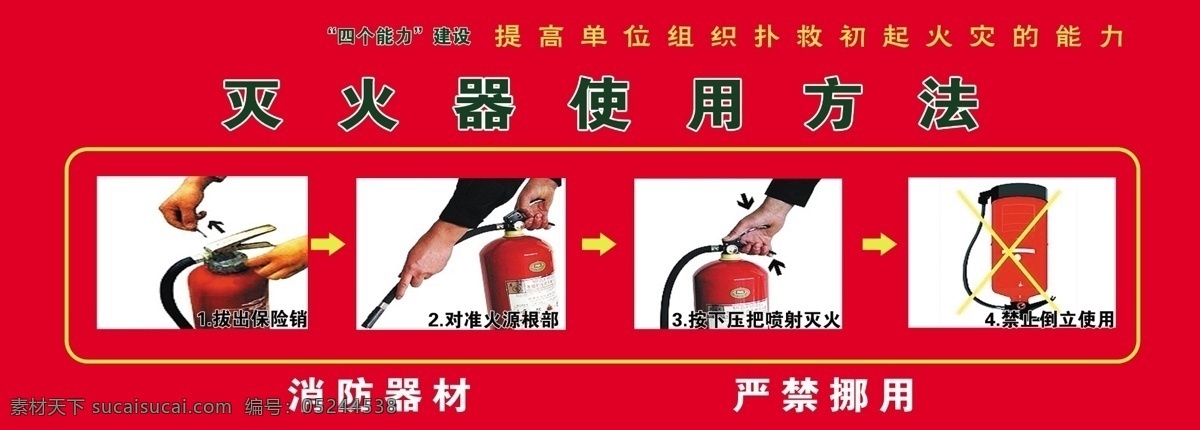 灭火器 使用方法 灭火器使用 干粉剂 消防器材 标识标牌