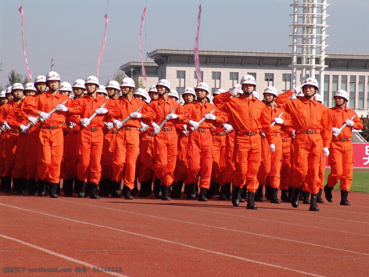 军人敬礼 检阅 消防 部队 伟大 职业人物 人物图库