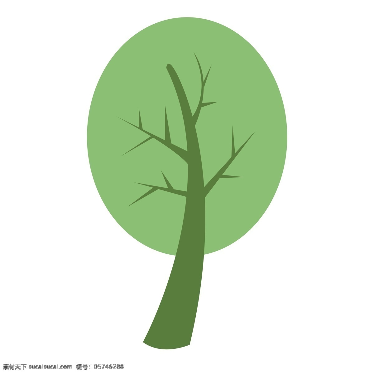 春季 出游 卡通 树木 元素 绿色 小树 水彩 叶子 清雅 装饰图案 免扣素材