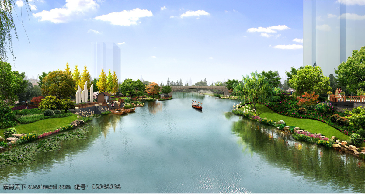 城市 河道 水 平面 规划 景观 湖面 绿化 温州 环境设计 效果图