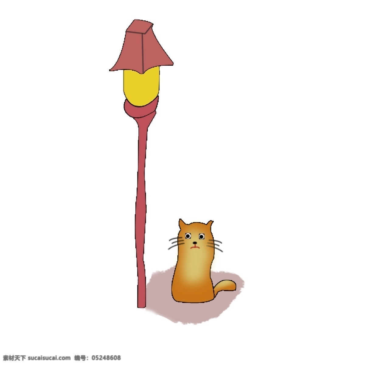 卡通 小 猫咪 爱卡 伊 手绘象 可爱 卡哇伊 路灯下的猫儿 卡通猫咪可爱