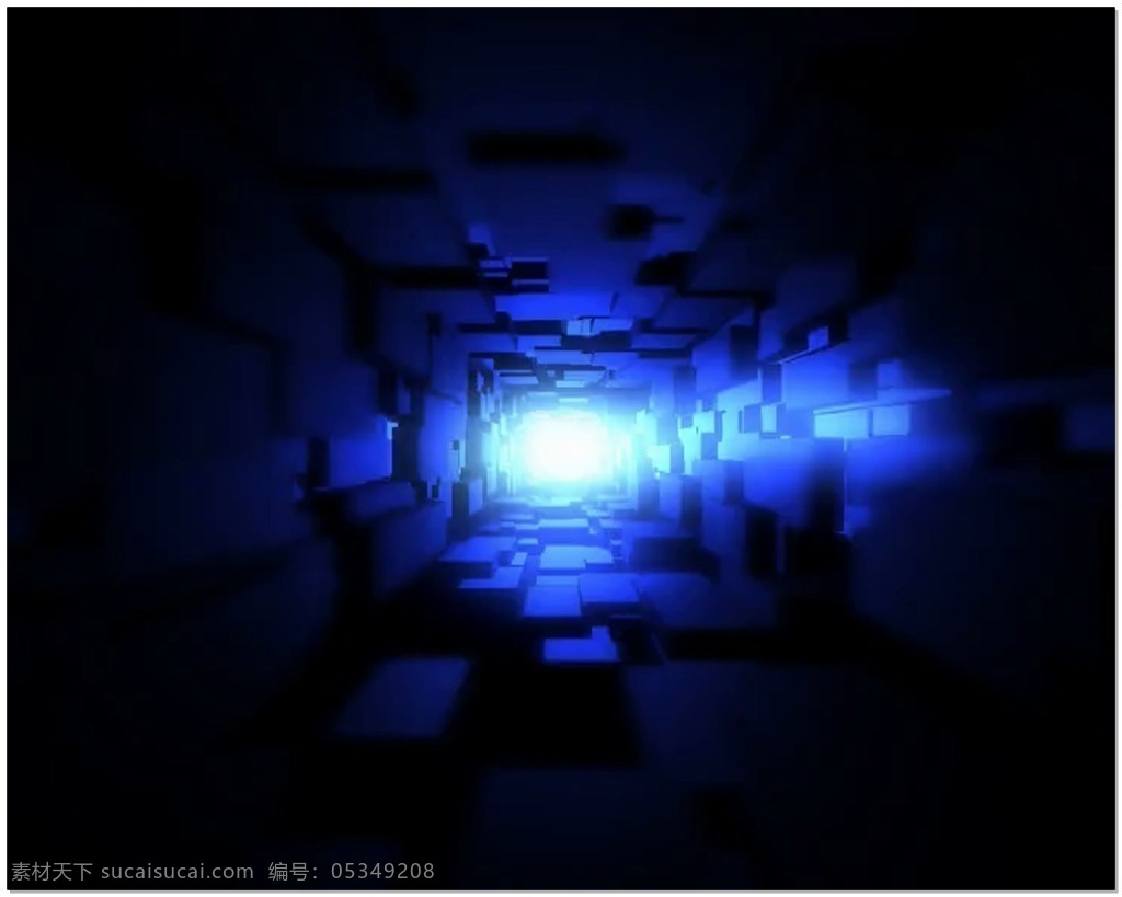 3d 动画 视频 蓝色 光芒 几何体 视频素材 动态视频素材