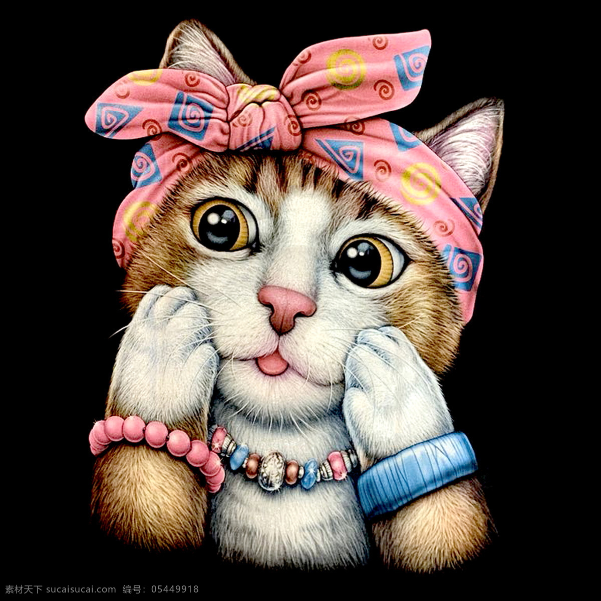 卡通猫 卡通 猫 个性猫 数码印花 动漫动画 动漫人物