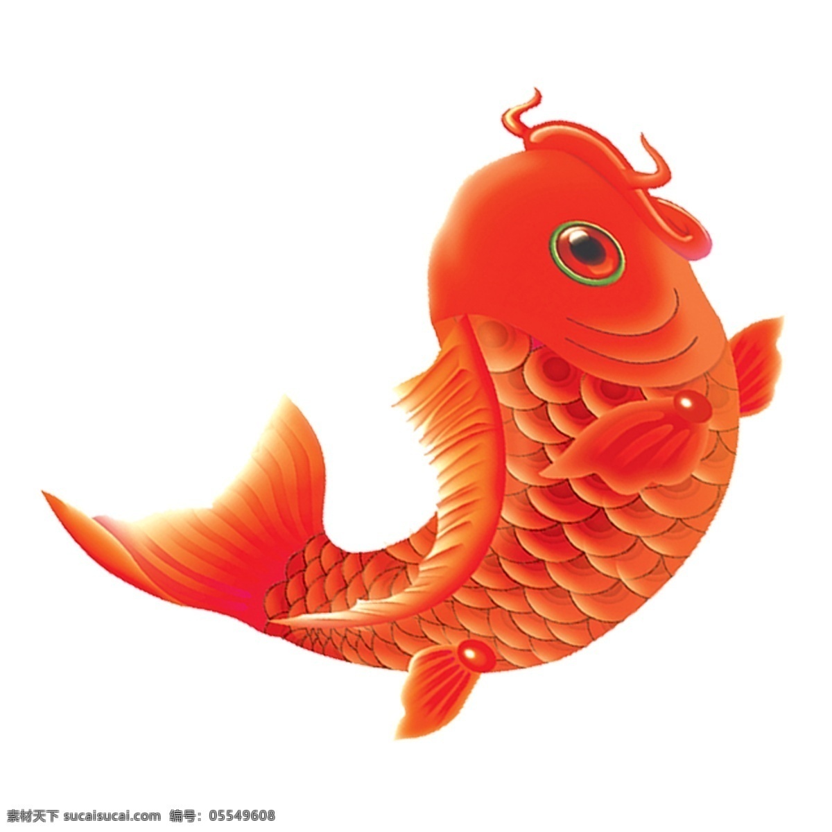卡通 红色 锦鲤 手绘 设计素材 红鲤鱼 插画 鲤鱼元素 中国风元素 喜庆素材