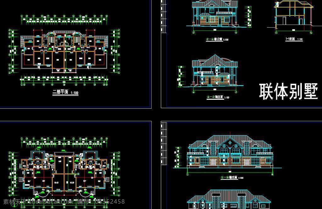 cad 别墅 公馆 环境设计 建筑设计 立面图 平面图 剖面图 施工图 室内设计 联排别墅 建筑 方案 图 dwg 图纸 装修 装饰 私宅 别业 别墅图纸大全 源文件 cad素材 室内图纸