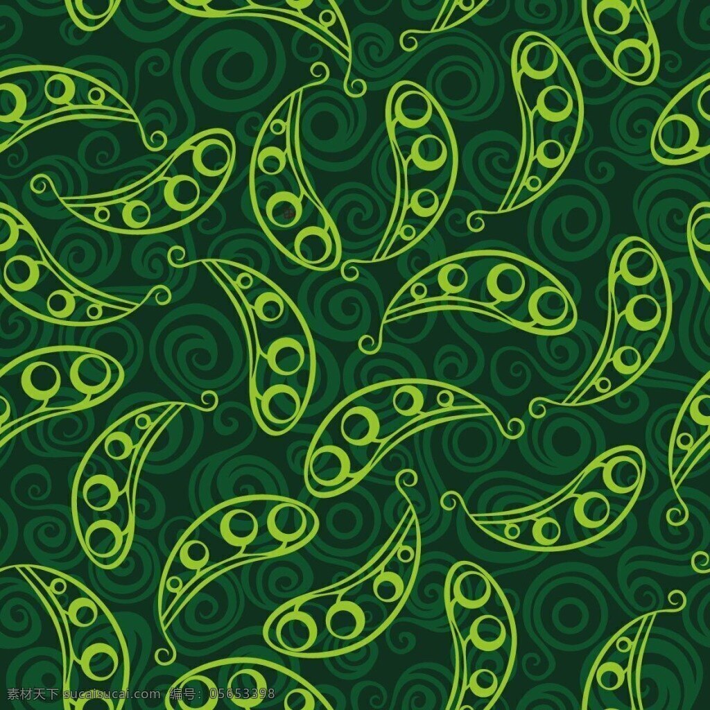 手绘创意底纹 豆荚 圈圈 底纹 清新豆荚底纹 韩国风格 手绘底纹 绿色