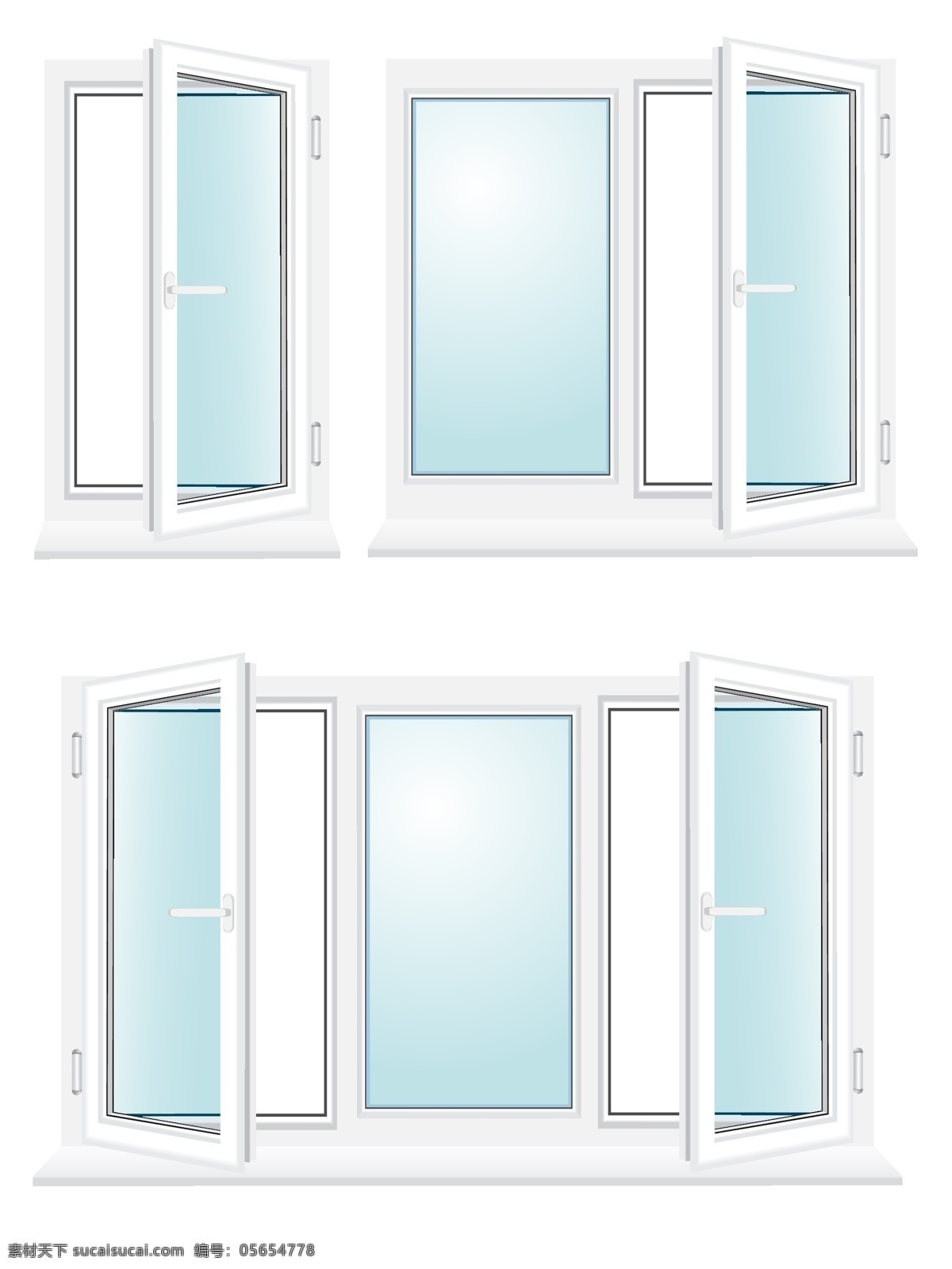 门窗 矢量 白色 旋转 门窗矢量 矢量图 建筑家居