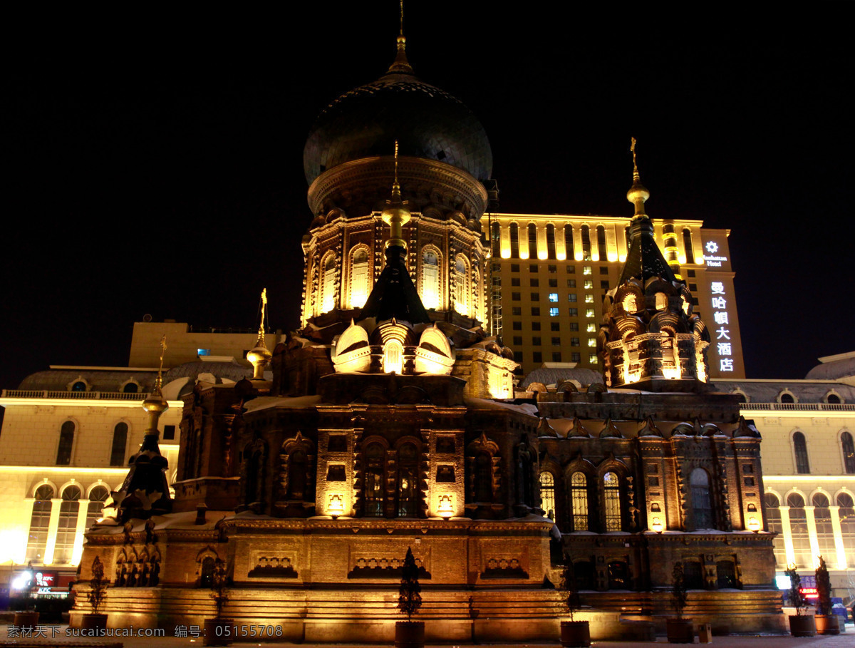 哈尔滨 圣索 菲亚 大 教堂 冰城 基督教 东正教 哥特 夜景 建筑园林 建筑摄影